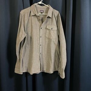 Patagonia gray button down shirt